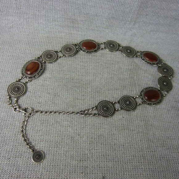 Vintage Concho Belt Womens Large Medallion Wood Chain Western Fashion main image 14